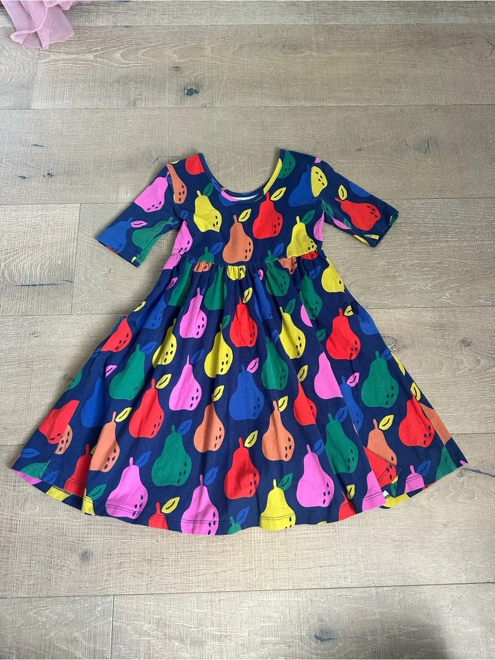 Hanna Andersson Navy Pear-Print Twirl Dress - Multicolor Pears